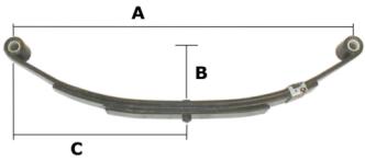 24-7/8" Dbl Eye Spg W/U-Bolt Kit, 3.5K Cap, 6 LF, Qty 2